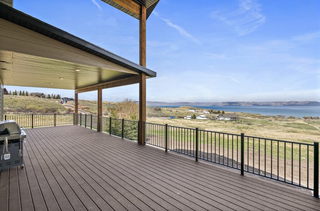 Rear deck of Sapphire Lodge, overlooking Bear Lake.