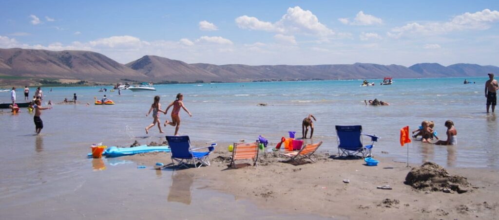 View of Bear Lake beach.