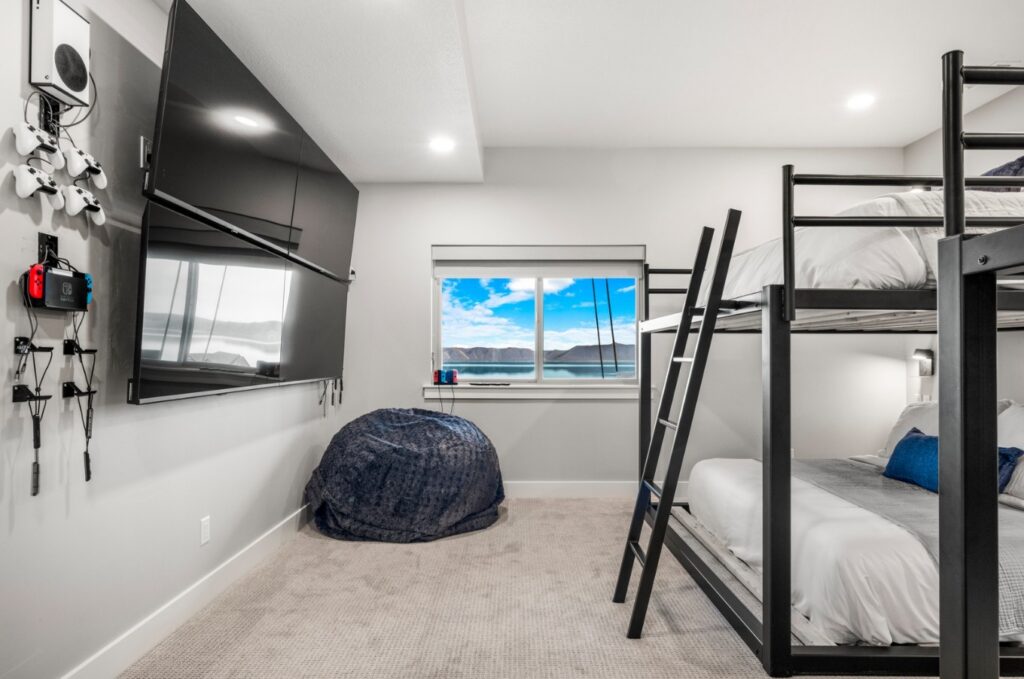 Video game wall with gaming systems